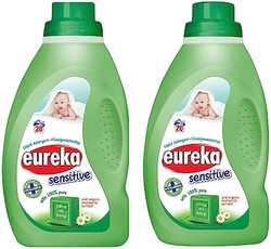 eureka 優瑞家 敏感非生物液體洗滌劑,含橄欖油肥皂和*洋甘菊,1升,2件裝