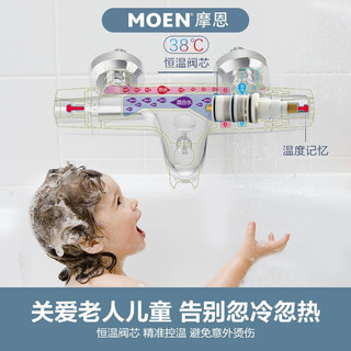 摩恩（MOEN）恒温花洒套装淋浴浴室花洒卫浴淋浴器 升降雨淋杆+250mm两功能顶喷