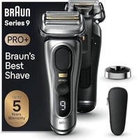 BRAUN 博朗 9 Pro + 电动剃须刀,充电站,干湿两用,9517s,银色