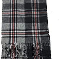 Generic Roll Up 中性款格子格子格子羊绒触感冬季围巾,男士或女士围巾