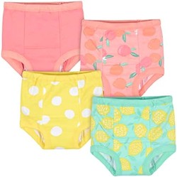 Gerber 嘉宝 女婴幼儿便盆训练裤和内裤 4 件装, 桃色和黄色, 3T