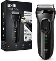 BRAUN 博朗 3系 ProSkin 3000s 电动剃须刀 可充电的无线男士电动剃须刀，黑色
