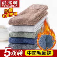 男士加厚保暖毛圈袜 5双装