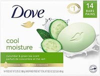 Dove 多芬 护肤美肤皂，让皮肤更柔软，黄瓜和绿茶，比香皂更滋润，3.75 盎司（106g），14 只
