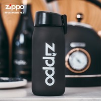 ZIPPO 运动水杯男女儿童便携防摔塑料杯子水瓶小容量水壶 雾砂黑600ml