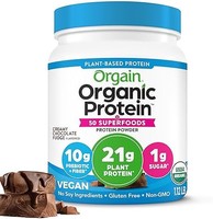 Orgain 蛋白粉 奶油巧克力软糖口味 素食  每一百克含6克纤维 1磅（510克）