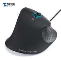SANWA SUPPLY 人体工学无线双模鼠标 Type-c/USB双接收器 静音按键 蓝光LED GMAD6 USB有线 高位款