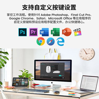 罗技（Logitech）MX Anywhere3鼠标 无线蓝牙办公商务便携鼠标跨设备控制支持mac MX anywhere3+Keys mini粉色