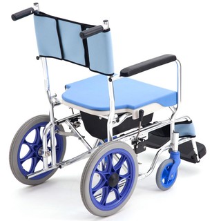 三贵日本MiKi轮椅铝合金浴厕椅CS-2老人折叠轻便带坐便器椅子老人残疾人洗澡椅代步车移动马桶