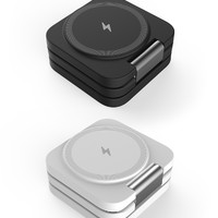 磁吸无线充电器适用于iPhone Magsafe快充支架iWatch9 5W快充 Ultra2快充  苹果15Pro 折叠三合一无线充