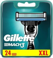 Gillette 吉列 Mach3 男士剃须刀刀片,带精密修剪器,24 片替换刀片