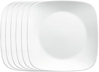 CORELLE 康宁餐具 康宁 方形纯白色餐盘套装（6件），9英寸（约22.86厘米）