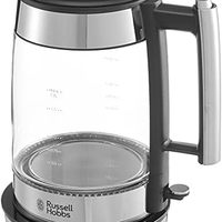 领豪 ?水壶，优雅玻璃，1.7 升，200 瓦，LED 照明，不锈钢，可拆卸水垢过滤器