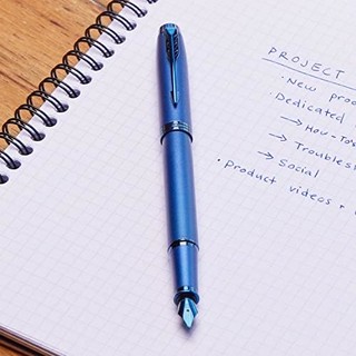 PARKER 派克 HANNIFIN 派克汉尼汾 IM 单色钢笔，蓝色饰面和饰边，精细笔尖，蓝色墨水，盒