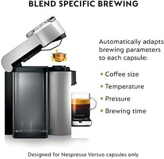 Nespresso Vertuo Evoluo Coffee and Espresso Machine by De'Longhi, Silver