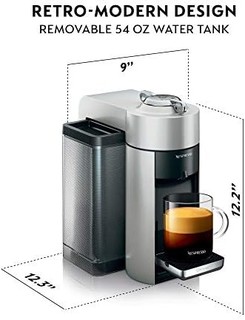 Nespresso Vertuo Evoluo Coffee and Espresso Machine by De'Longhi, Silver