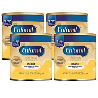 Enfamil 安婴儿 meadjohnson 美赞臣 Enfamil 铂睿 婴儿温和奶粉，21.1盎司，598克（4罐）-包含Omega 3 DHA，铁，支持机体