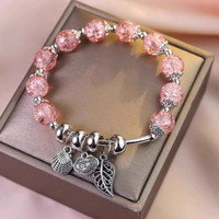 【手镯手链大全】猫眼石平安锁手链推拉可调节大小手镯饰品