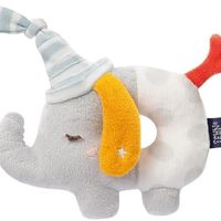 Fehn 053111 抓环玩具大象 - 带摇铃和“夜光”刺绣的婴儿玩具，适合 0 个月以上的婴幼儿 - 尺寸：13 厘米