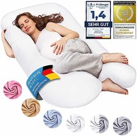 SMOOTHY XXL 孕妇枕头 侧枕 定位枕 U 形婴儿枕头 & 哺乳枕 (经典 XXL,150 x 80 厘米,白色)