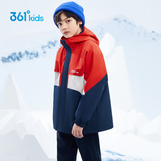 361°童装 儿童外套男女童三合一保暖梭织上衣两件套 火红130