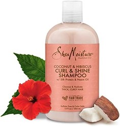 Shea Moisture SheaMoisture 卷发闪亮洗发露，可滋润秀发，不含椰子和芙蓉硫酸盐，不含硅酮，13盎司（约368.54克）