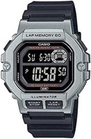 CASIO 卡西欧 LED 照明器膝上记忆 60 10 年电池男式数字运动手表 100 M 防水倒数计时器