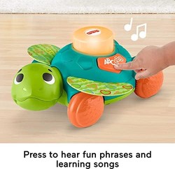 Fisher-Price 費雪 Linkimals 嬰幼兒玩具 坐爬海龜 帶互動燈光音樂和滾動動作,適合 9 個月以上的寶寶