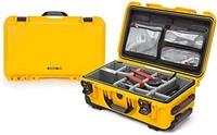 nanuk 北极熊 935 防水随身硬盒，带盖收纳盒和带衬垫分隔器带轮子 - 黄色