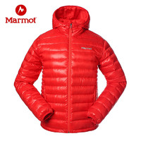 土拨鼠（Marmot）秋冬户外男鹅绒服700蓬连帽保暖超轻羽绒服81225 大红色6277 L