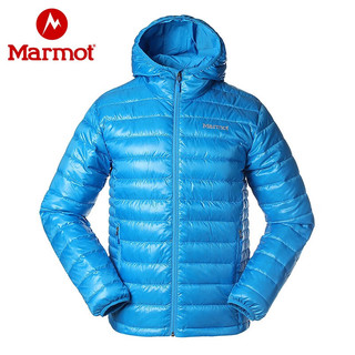 土拨鼠（Marmot）秋冬户外运动滑雪鹅绒轻量羽绒衣男羽绒服 天蓝065 81225 XL