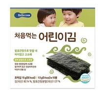BEBECOOK 海苔片 儿童零食无酸紫菜片即食 高钙高铁锌原味15g 适合1阶以上
