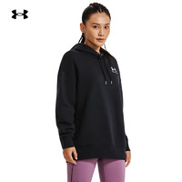 安德玛 UNDERARMOUR）秋冬Essential女子抓绒宽松训练运动连帽卫衣1379495 黑色001 XXL