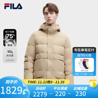 FILA 斐乐男士羽绒服2023冬休闲舒适连帽上衣 高原黄-YE 190/108A/XXXL