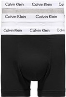 Calvin Klein Underwear Calvin Klein 男士 棉弹力 平角内裤三件装 M 0000U2662G 白 灰 黑（亚马逊自营 中国香港直邮）