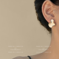 GEMDECK 925银针ins风云朵滴釉珐琅耳钉小众设计感简约气质耳环个性耳饰潮