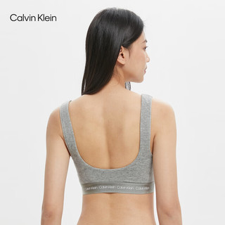 Calvin Klein内衣女士循环LOGO舒适可卸衬垫无钢圈棉质透气文胸QP2630O P7A-椰青灰 M