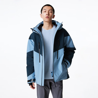 杰克·琼斯（JACK&JONES）23年冬季宽松T8弹力三防鹅绒红外热反射撞色羽绒服 E41深海蓝 165/88A/XS