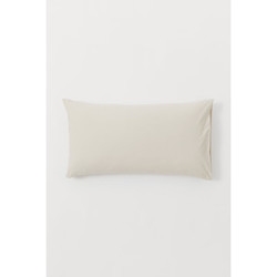 H&M HMHOME家居床上用品枕套纯色简约棉质梭织枕头套件0824404 浅米色 50cmX90cm