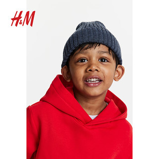 H&M 童装男童卫衣儿童秋装纯色简约连帽长袖休闲套头上衣0542551 红色048 130/64