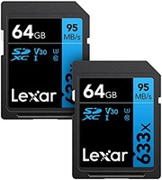 Lexar 雷克沙 Professional 633x 64GB SDXC UHS-I存储卡（2件装）