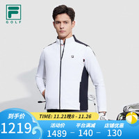 FILA 斐乐男士羽绒马甲基础保暖高尔夫运动上衣 玉石白-WT 175/96A/L