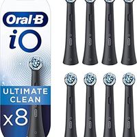 Oral-B 欧乐B iO Ultimate Clean 电动牙刷头，扭曲和倾斜的刷毛，可更深入地去除牙菌斑，8 件装，黑色