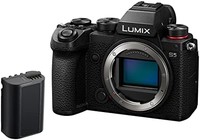 Panasonic 松下 LUMIX S DC-S5AMB 全幅相机(4K L Mount 卡口管,2420 万像素传感器,V-Log, DMW-BLK22,黑色