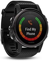 GARMIN 佳明 Fenix 5 X 蓝宝石 – 平板灰色金属表带 Silver / Black Band 42 MM