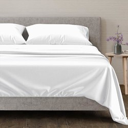 Mayfair Linen 床上用品系列 600 根床铺 * 埃及棉床单套装棉缎编织深口袋优质床上用品套装 白色