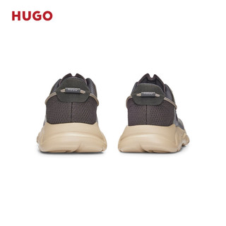 HUGO BOSS HUGO男士冬合成涂层织物混合材质运动鞋 027-深灰色 EU:39