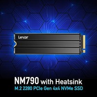 Lexar 雷克沙 NM790 SSD 带散热器 4TB PCIe Gen4 NVMe M.2