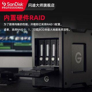 闪迪大师极锐G-RAID4插槽移动硬盘48T外置雷电3企业级桌面存储器
