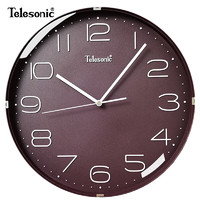 Telesonic 天王星 挂钟12英寸日式简约挂钟家用客厅时钟装饰石英钟卧室时钟表 Q0731-2紫色30.5厘米